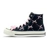 1970s High Top Canvas Shoes Unisex Black Pink 162050C(Team116-)