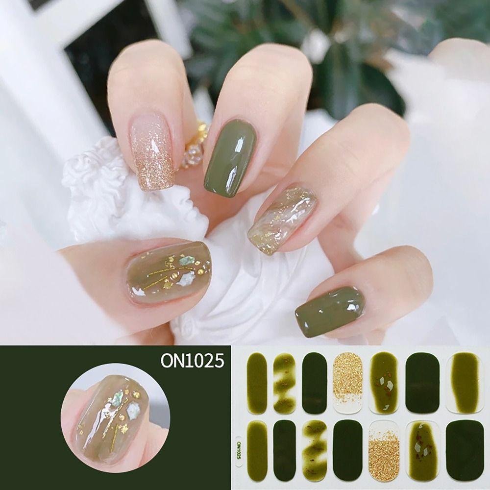 Floristic Nail Patch Semi Cured Gel Nail Polish Strips Gel Nail Stickers  DIY NAil Art Making