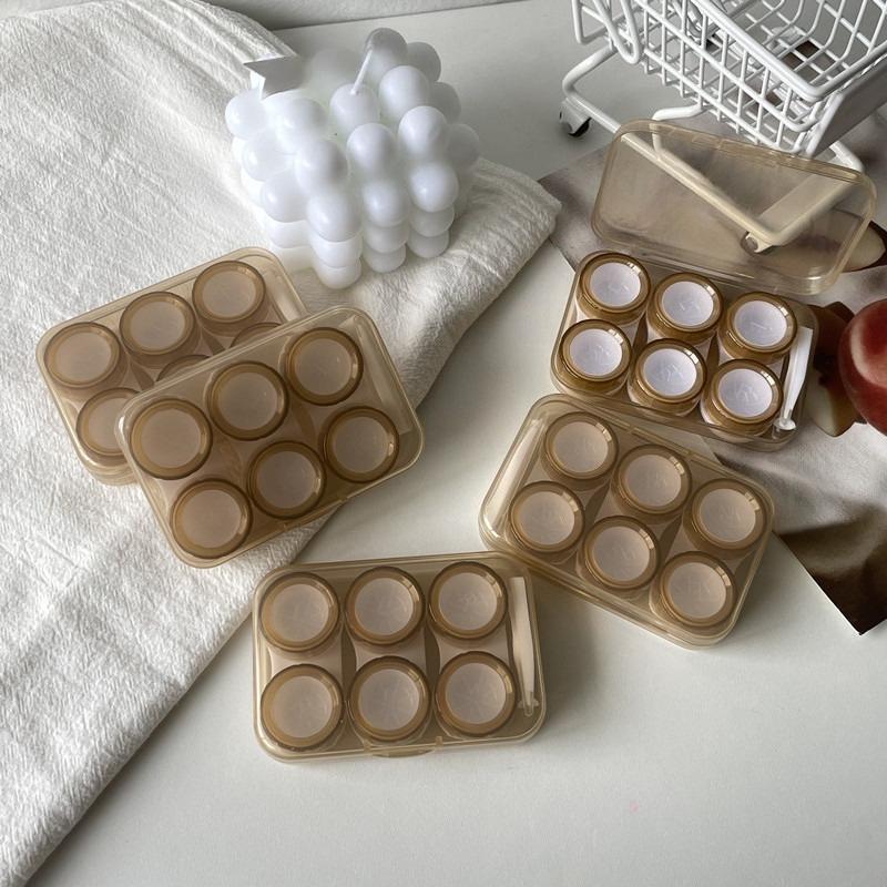 

3 Pcs/box Contact Lens Case Eye Contact Lens Box Women Travel Contact Lenses Case Soak Container Lenses Box for Beauty Pupil