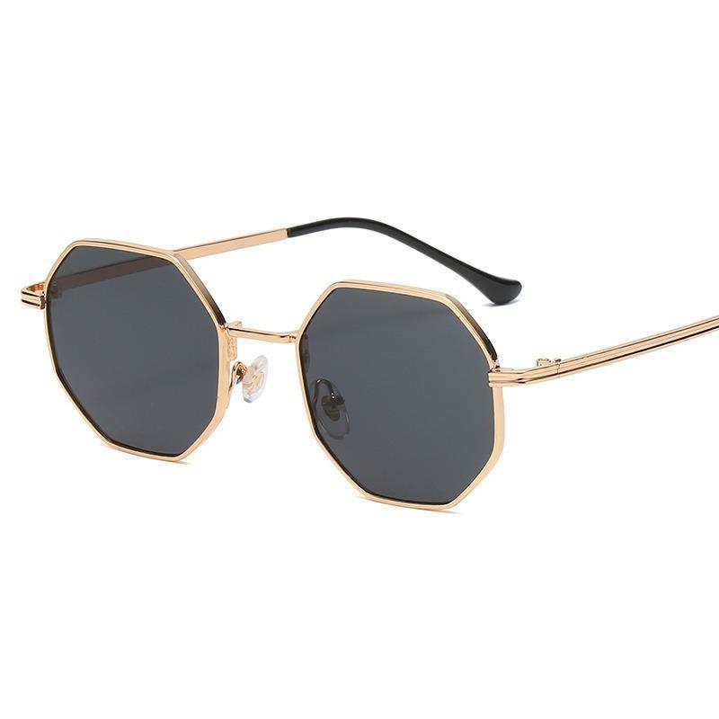 Retro Square Round Sunglasses for Men Women Fashion Small Frame Polygon Sun Glasses Vintage Metal Frame Outdoor Driving Eyewear