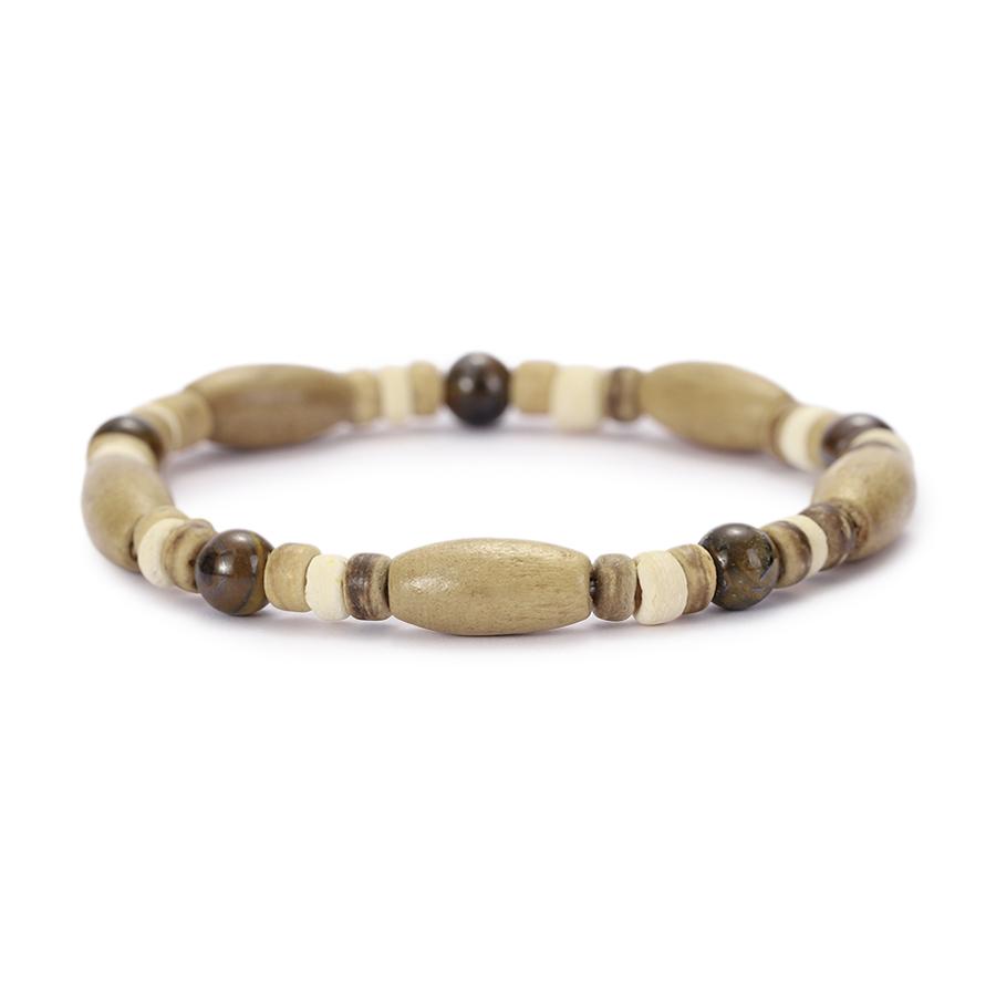 

Noter Novel Men Wood Bracelet Handmade Howlite Tiger Eyes Coconut Beads Strand Braslet Meditation Yoga Healing Wrist Accessory 19-20cm(7.5-7.9inch)