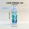 1PC Pray Pray Pray Green Lettering 750ml Color Plastic Water Bottle Leakproof Flip Straw Lid For Sports Office Home Use