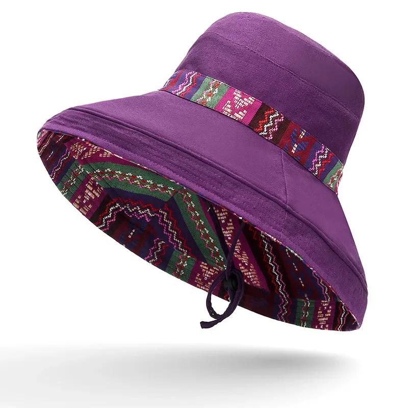 New Unisex Sun Hats Women Summer Double Side Bucket Hat Girl Pure Color Panama Fedoras Outdoor Fisherman Hat Visor Basin Cap