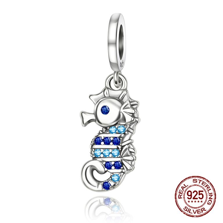 Ocean Series Diy Charms Bead Original Copper Seahorse Jellyfish Sea Lion Pendants Fit Bracelet Jewelry Gift Marking