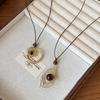 Vintage Brown Tiger Eye Stone Pendant Necklace For Women Fashion Long Rope Sweater Chain Necklaces