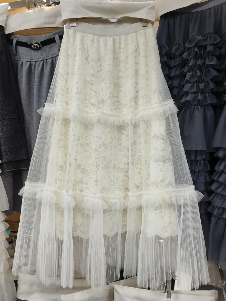 2026 Early Spring Multi-layer Slimming A-line Lace Mesh Skirt for Women