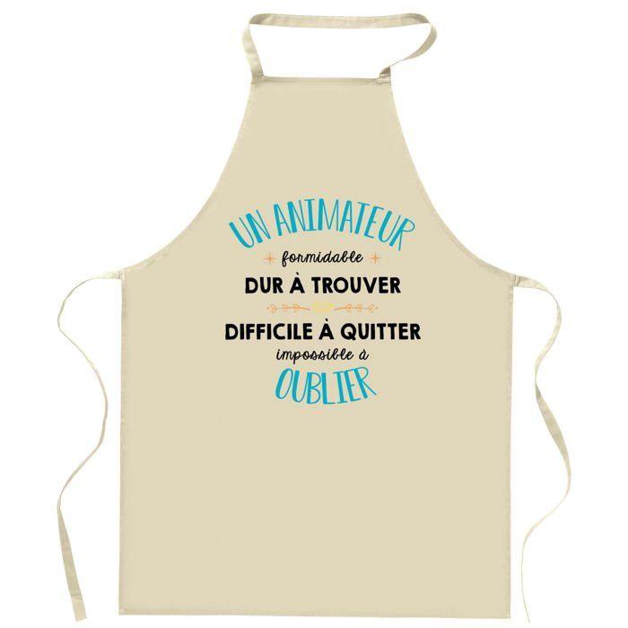 Planetee Tablier de cuisine Un Animateur Formidable | Cadeau Original Humour pour Cuisinier Vêtement Blouse de protection Barbecue