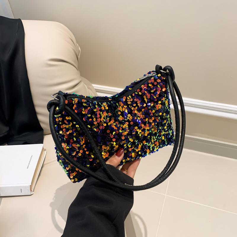 Sequin Fashion Shoulder Bag Women's 2025 Spring New Versatile Ins Underarm Bag Dumpling Bag Casual Bag