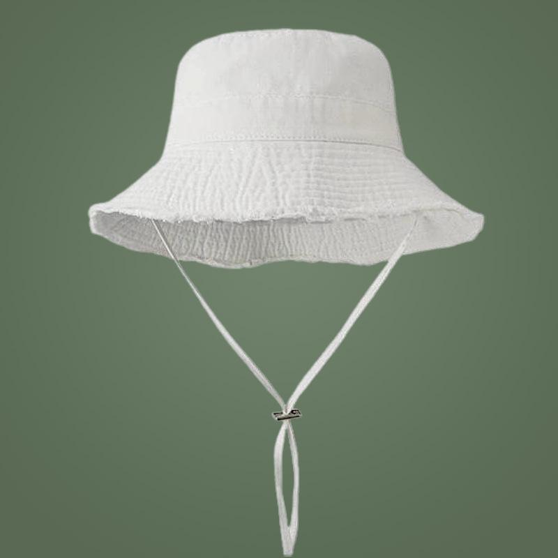 HyunA Fur-Edged Washed Cotton Fisherman Bucket Hat for Women - Trendy, Stylish Sun Hat for Shopping & Travel
