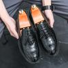 Mode Business spitze Krokodilmuster Lederschuhe Slipper Herren Formell lässig Herrenschuhe Fabrik Direktverkauf