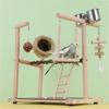 Lovebird Parrots Cage Perch Stand Bridge Nest Swing Climbing Wooden Training Ladder Toy for Bird