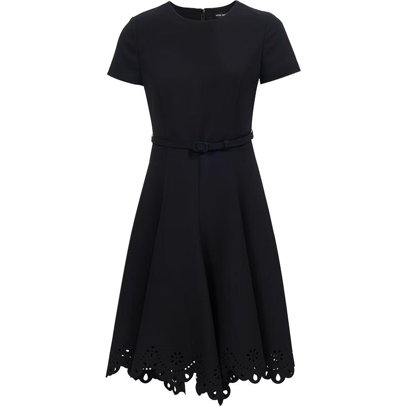 VEROMODA 2026 Autumn Belted Hollow A-Line Mid-Length Dress M чёрный