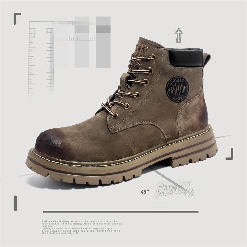 Winter new warm casual cotton boots versatile leather boots velvet Martin boots men's boots model 6224-J
