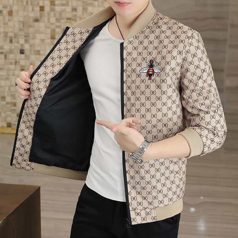 

Men s jacket for spring and autumn, new high-end youth jacket, trendy slim-fit casual stylish jacket, men s clothing M хаки