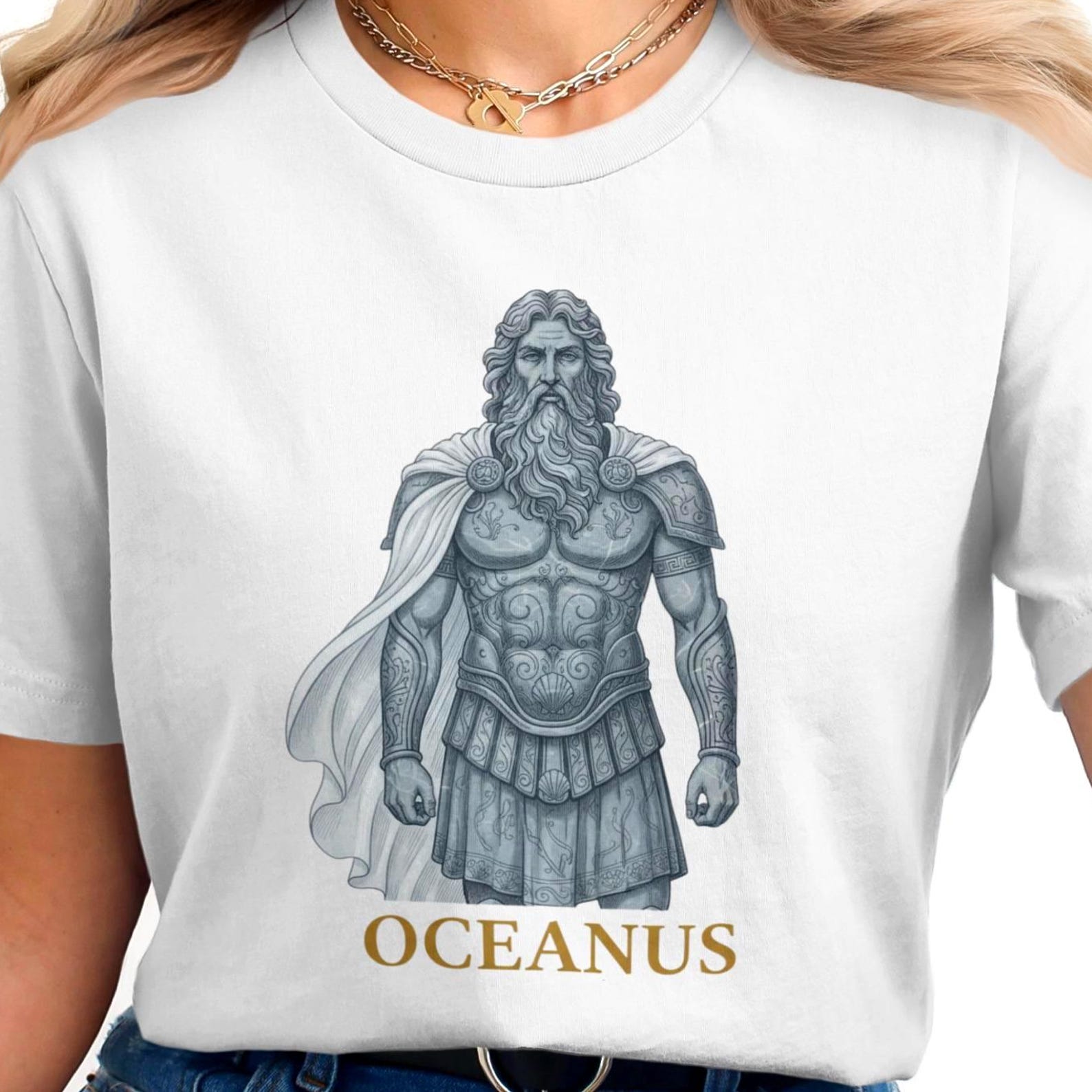 Oceanus T-Shirt | Greek Mythology | Vintage Greek God Tee 3XL