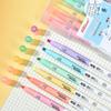 Dual-Ended Erasable Fluorescent Marker - Jelly Color Highlighter & Doodle Pen for Students