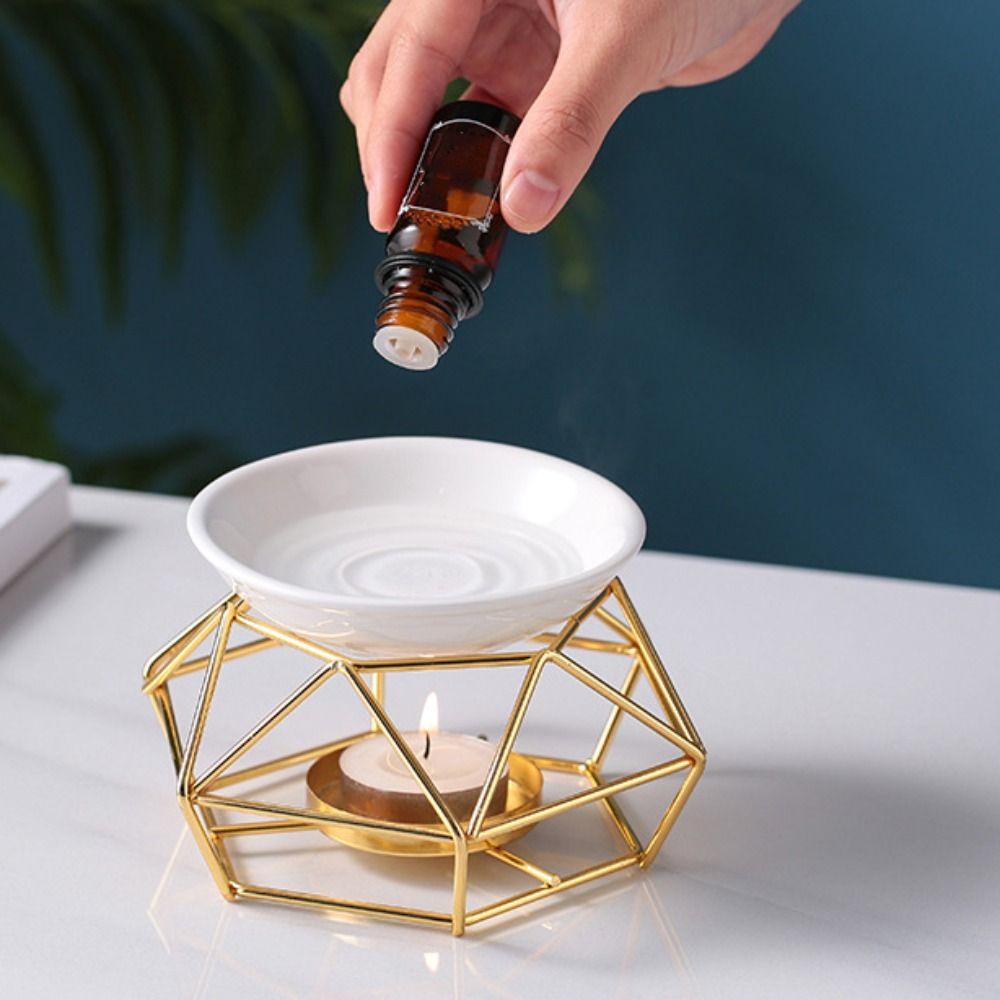 Gold Candle Essential Oil Burner Romantic Incense Burner Tealight Holder  Yoga Studio
