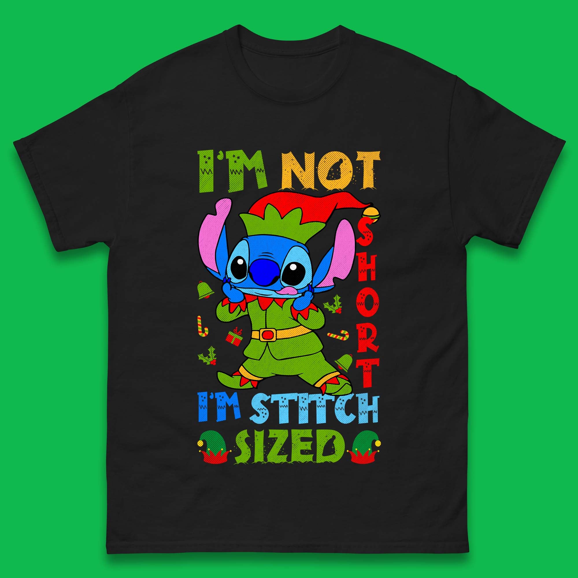 Elf Stitch Christmas Mens T-Shirt Womens Tops Tees M