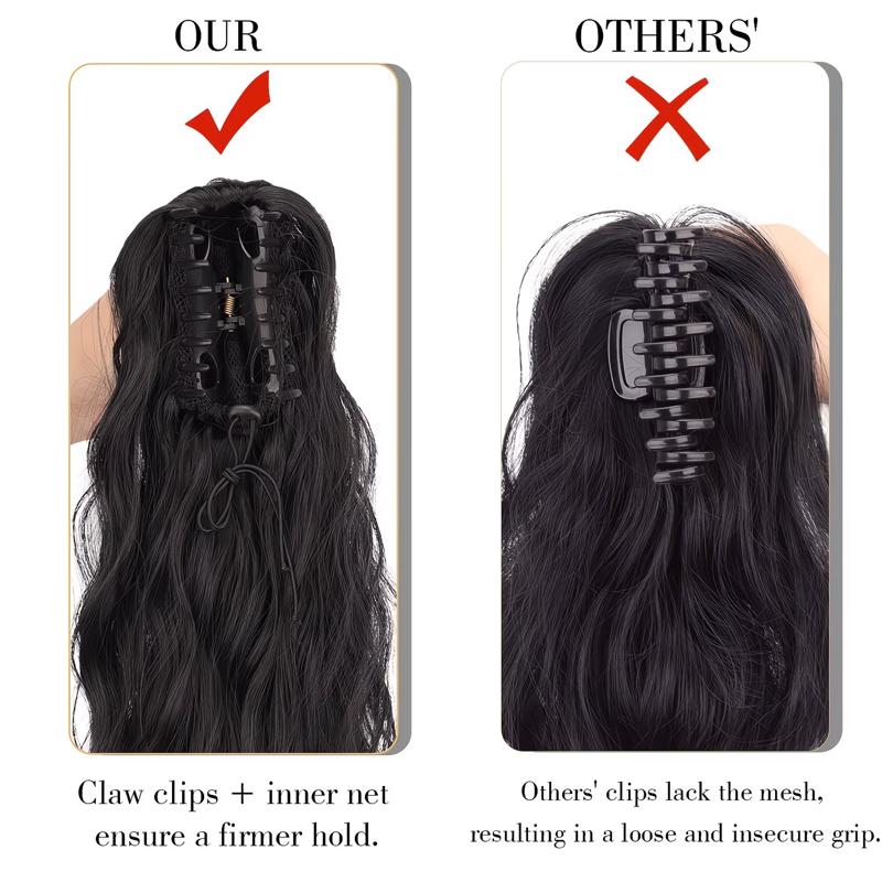 Heat-Resistant High Temperature Synthetic Ponytail Wig for Women Curly Stylish and Elegant with Easy To Wear Claw Clip Perfect for Halloween