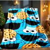 Colorful Sesame Muppets Together Blanket Flannel Throw for Sofa, Indoor, Camping, Living Room, Office, Chair, And Bed Soft Birthday Gift