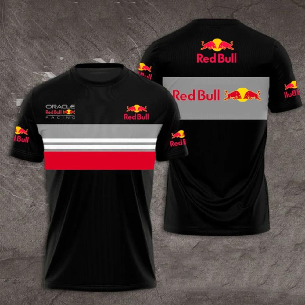 Red Bull Men's Summer New 3D Printed Fashion Short Sleeve Super Large Men's Quick Drying T-shirt Red Bull Racing Team Top