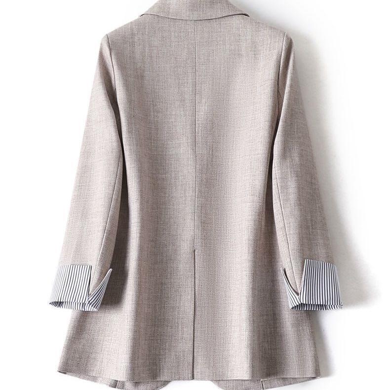 Ladies Long Sleeve Spring Casual Blazer Fashion Business Plaid Suits  Coats Plus Size