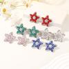 Christmas Star Stud Earrings - Minimalist Zircon Colorful Earrings - High-end Women's Earrings