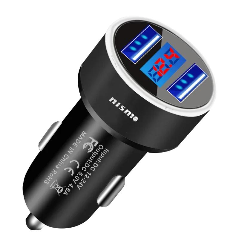 2025 For Nissan Nismo 1pcs Car Charger 2 USB Ports Fast Charging Digital Display Car Chargers For Nissan Nismo Tiida Teana Skyli