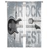 Rock Guitar Music Sheer Curtains for Living Room Voile Curtain Bedroom Bathroom Tulle Curtains Window Drapes