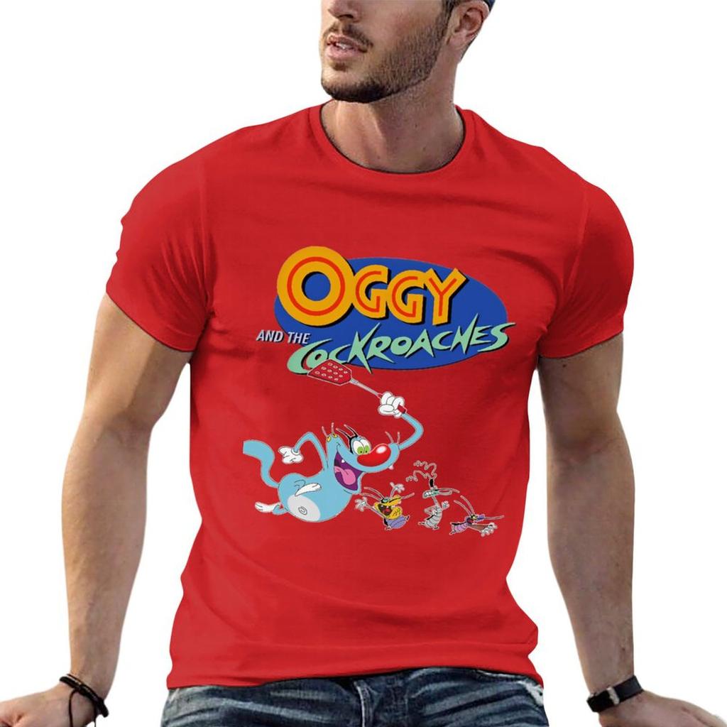 Oggy und die Kakerlaken (72) T-Shirt Mann T-Shirt Ästhetische Kleidung T-Shirts für Männer Grafik