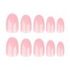 Solid Color Short Round Nail Tips - Set of 24 Simple False Fingernails