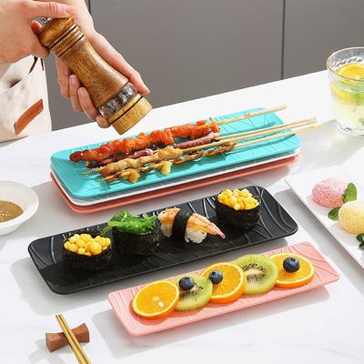 1/2 White Pp Tree Pattern Rectangular Sushi Plates, Dessert Snacks, Fruit Afternoon Tea and Western Food Plates, Home Cafe Restauran