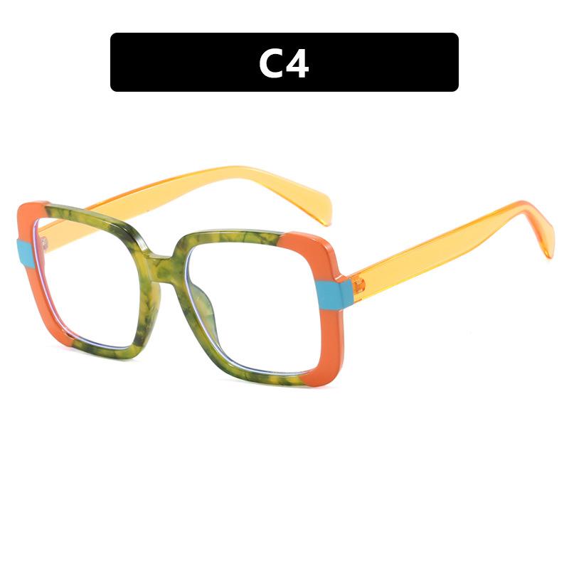 Damebriller personlig fargeblokk firkantet brilleinnfatning anti-blått lys optisk brilleinnfatning godteri farge flatt speil