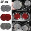 2Pcs Diamond Car Coaster Water Cup Slot Non-Slip Mat Silica Gel Pad Cup Holder Mat Car Gadget Bling Car Accessories for Woman
