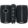 Silicone Rubber Key Fob Cover Compatible with -2025 Mazda 3 6 CX-30 CX-5 CX-9 CX-50 (Black/Grey, 4 Buttons/Silicone)