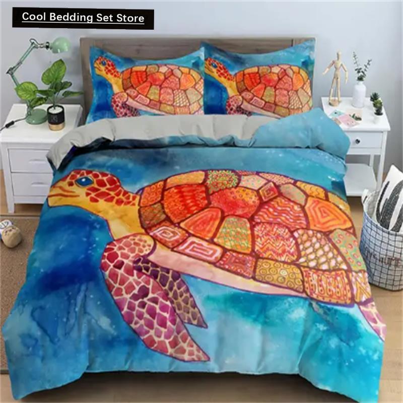 

Горячие Постельные Комплекты с Черепахами Аниме Морские Черепахи HD Покрывало для Подростков Девочек Модный Полуторный Односпальный Двуспальный Кинг Полный Размер Пододеяльник EU single(135x200cm)