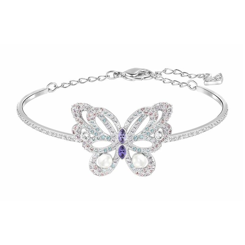 Swarovski Gradient Color Butterfly Crystal Bracelet Women s Silver 5189488 серебряный