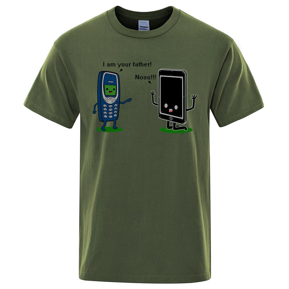 I'm your father Funny phone T-Shirts Men Fashion Casual Short Sleeve Crewneck Breathable Tops Cotton Summer Tee Clothing Men's