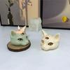 Three-eyes Cat Head Candle Silicone Mold 3D Cat Scented Candle Soap Gypsum Ornaments Making Mold Party Candle Gift Mold