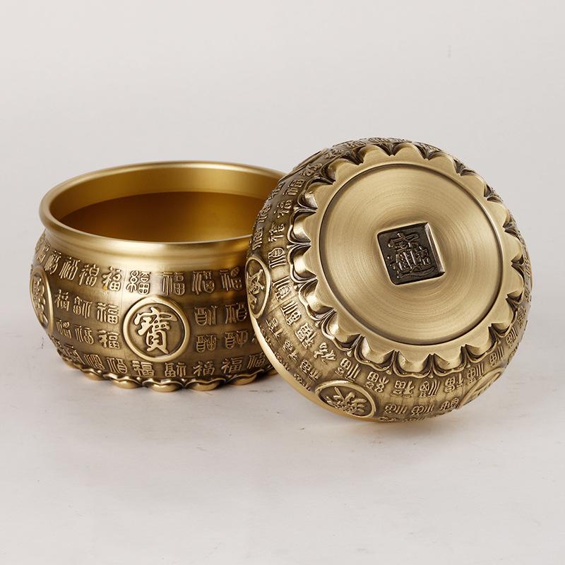 Brass 100 , Office Desktop Decorative , and Lucky Pot with Thousands of Blessings
