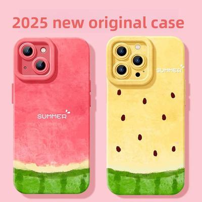 Summer Watermelon 16promax Phone Case Apple New iPhone16 Female 13 Advanced 12 All-inclusive Silicone Soft Case