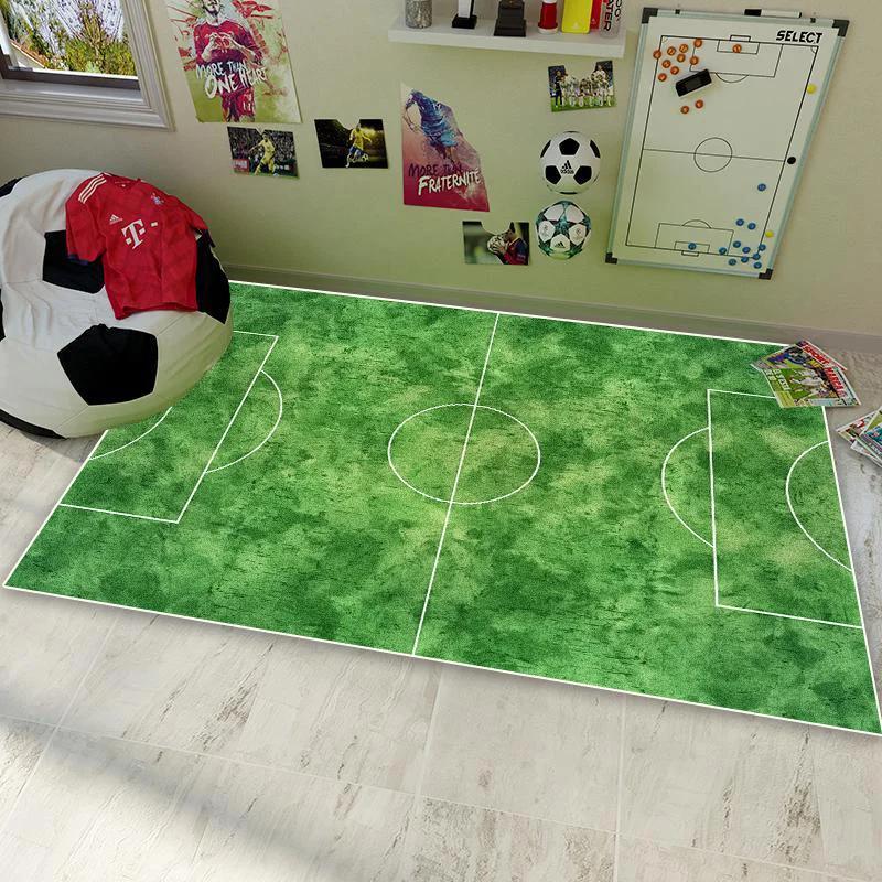 Soccer Football Field Carpet for Living Room Bedroom Home Green Floor Mat Non-slip Decoration for Sofa Children Soft Rug Gifts