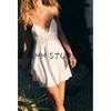 Spring and Summer New Women's Clothing Ins Style Minimalist V Neck Sleeveless Wide Pleated Poplin Sling Short Dress 3008035