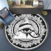 1pc Mandala Evil Eye Printed Round Carpet: 3D Design, Non-Slip, 100% Polyester, Suitable for Living Room, Bedroom, and Office
