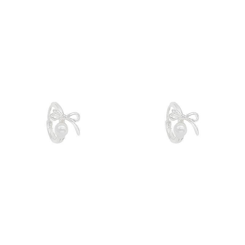 Pearl Bow Ear Buckle Women'S Gentle Daily Designer Earrings Simple Versatile Earrings Premium Durable Quality Useful