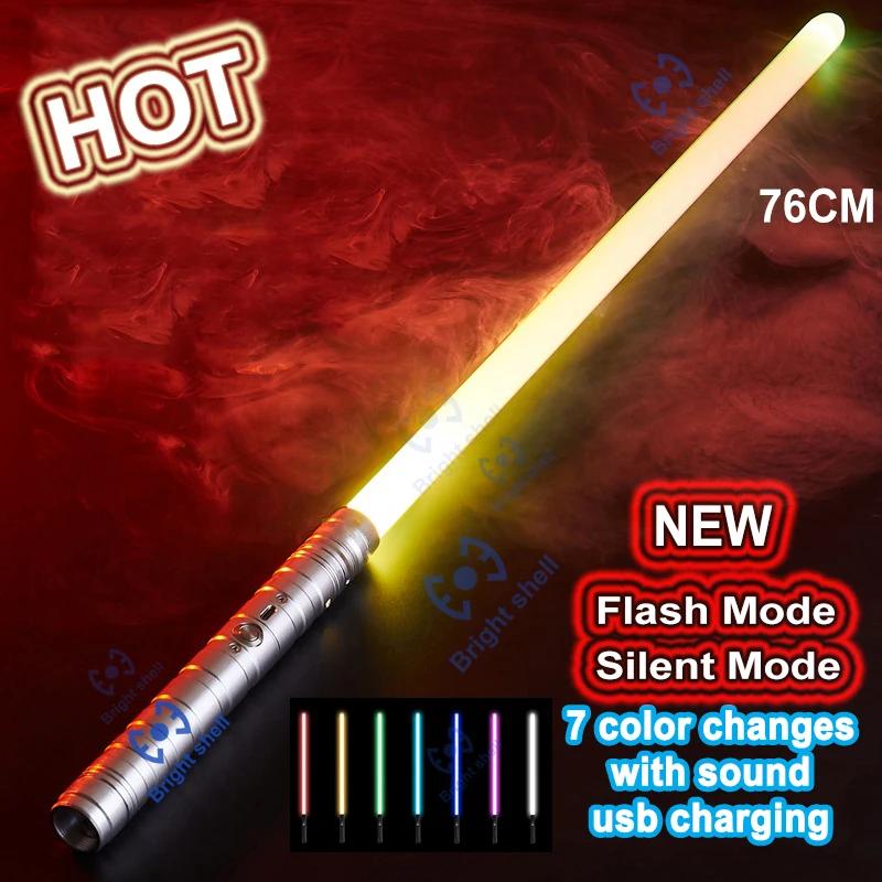 Metal Lightsaber Laser Sword Toys RGB Light Saber 15Color Change Kids Soundfonts Force FX FOC Blaster Toys Jedi Laser Sword Gift