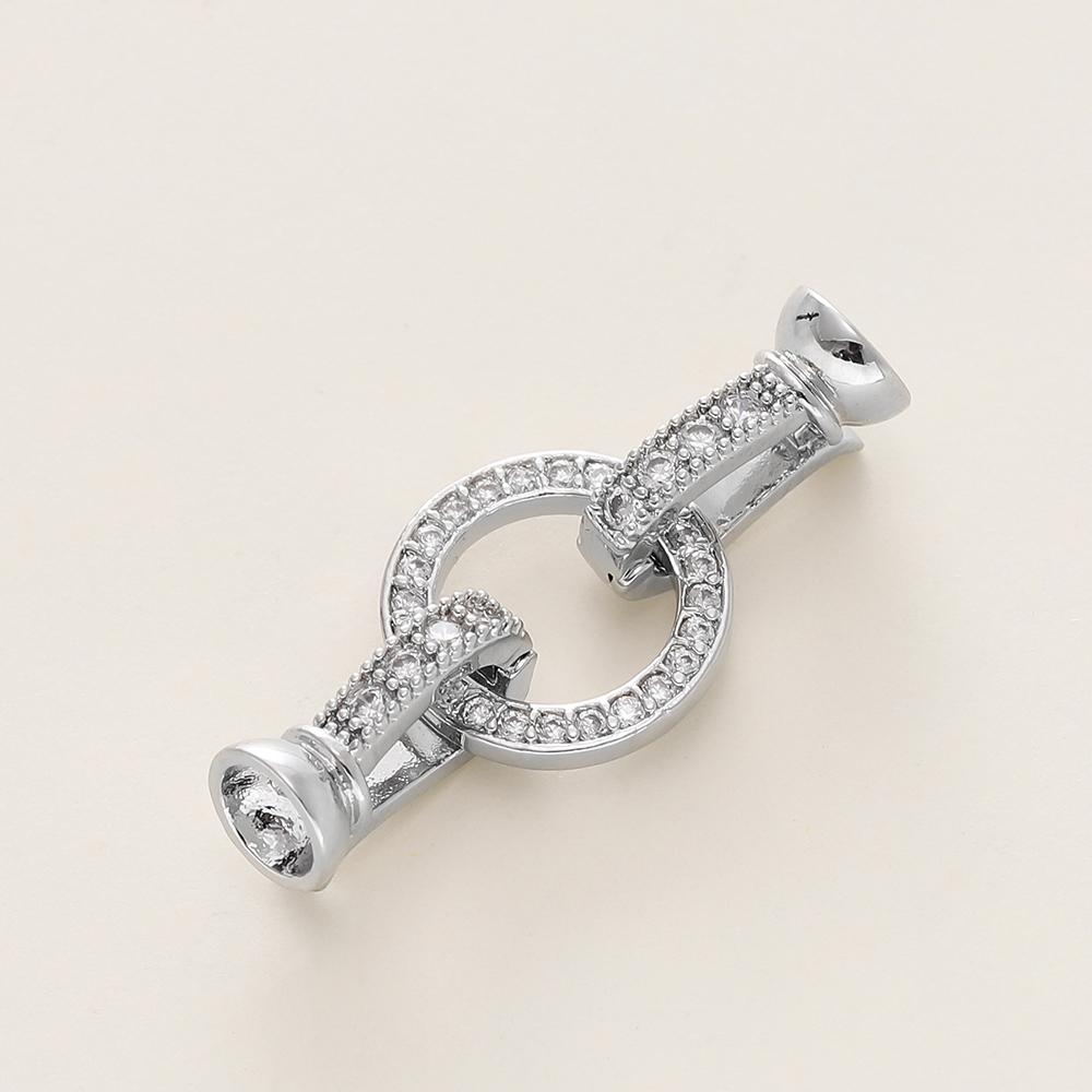 1/2Pcs/Pack 14/18K Gold Plated Inlaid Zircon Connector End Caps Fastener Clasps for DIY Jewelry Bracelet Making Accessories