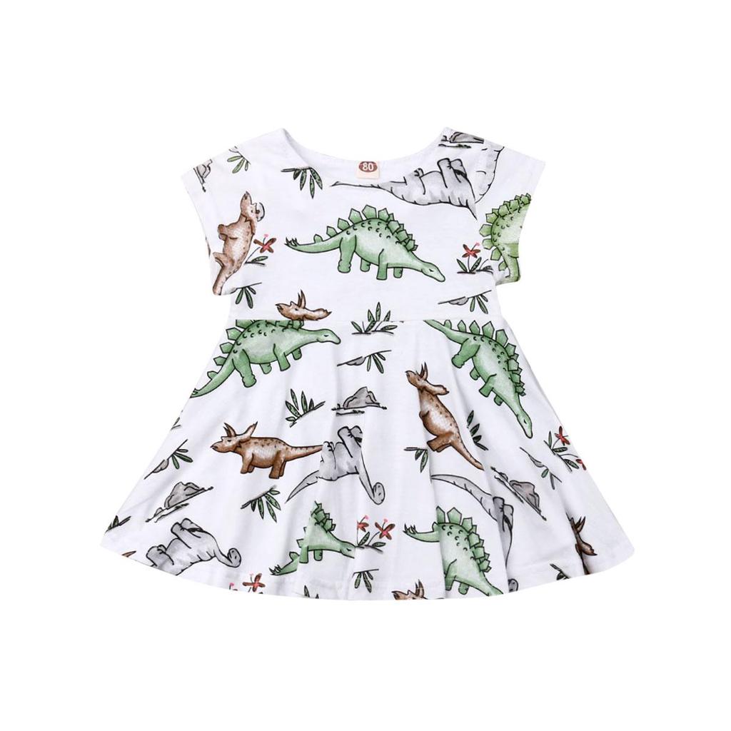 Buy Toddler Infant Baby Girl Dinosaur Clothes Short Sleeve Short Dress