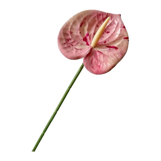 Artificial Anthurium Flower 24.4 Inch Real Touch Fake Flower for DIY Wedding Bouquets Floral Arrangements Bridal Shower Party Centerpiece