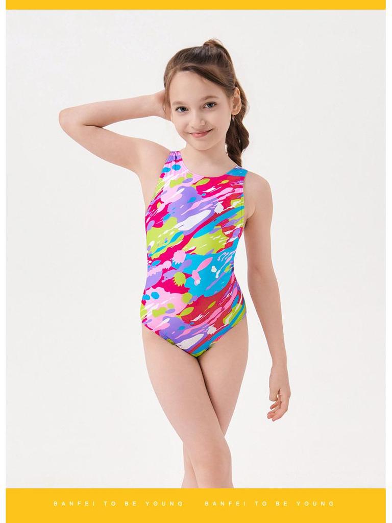 Girls' Anti-Chlorine One-Piece Swimwear for Teens - Ideal for Swim Training